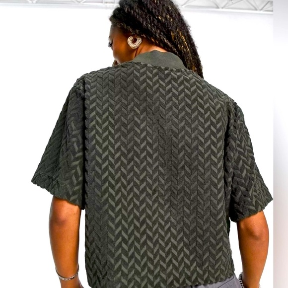 Women’s Nike Sportswear Terry Cropped Top Short Sleeve Mock Oversized M - Picture 6 of 7